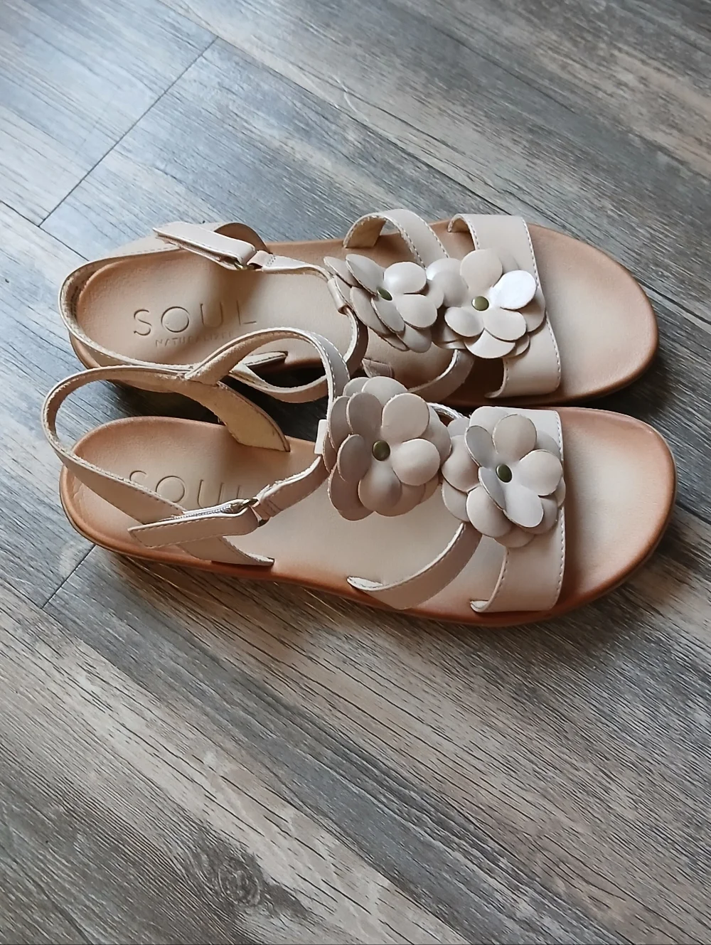 SOUL Naturalizer Beige Floral Slingback Sandals‎
